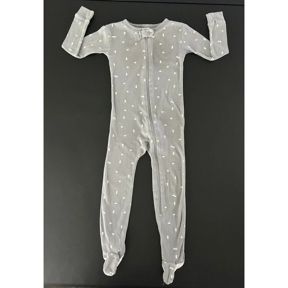 Gerber Baby Boy Gray Mountain Tree Print Footed Pajama Sleeper 24 Months 1490